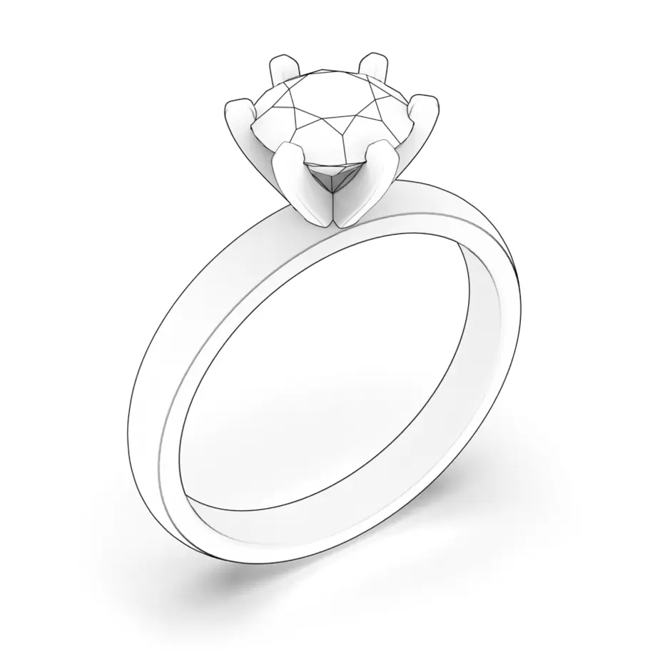 SAVICKI engagement ring: white gold, diamond
