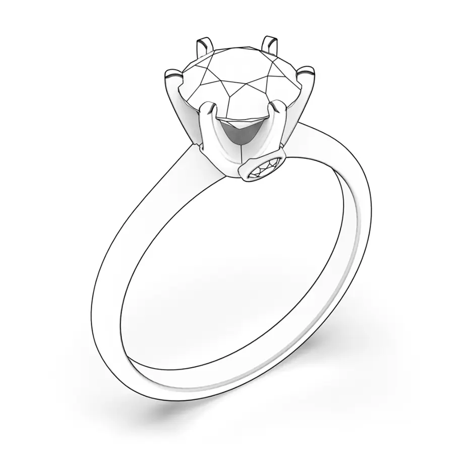The Journey Collection | Solitaire Engagement Ring: gold, white sapphire