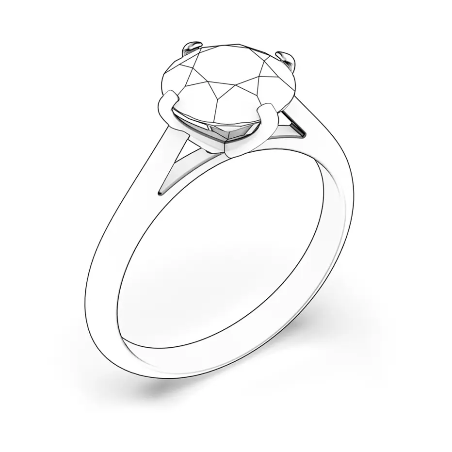 The Light Collection | Solitaire Engagement Ring: white gold, diamond